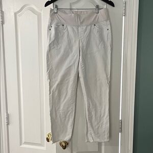 GAP White Cropped Maternity Pants